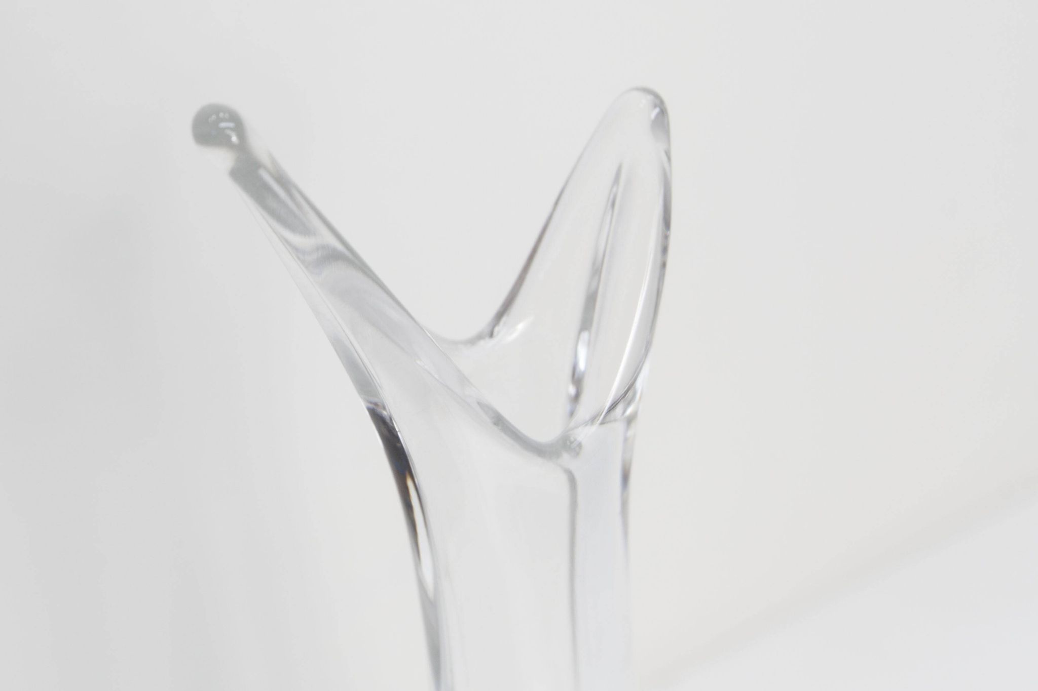 Blown crystal vase Art Vannes France 43 cm