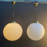 Sphere opal glass hanging lamp 1970s by Kamenicky Senov