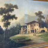 Beautiful painting XIX Landscape light sign 72 x 57