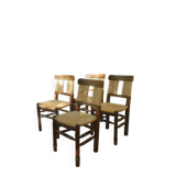 Série de 4 chaises Paillées 1970
