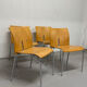 Ensemble de 4 chaises empilables vintage — Contreplaqué moulé et chrome, 199