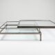 Maison Jansen sliding coffee table in chrome and brass - 1970s