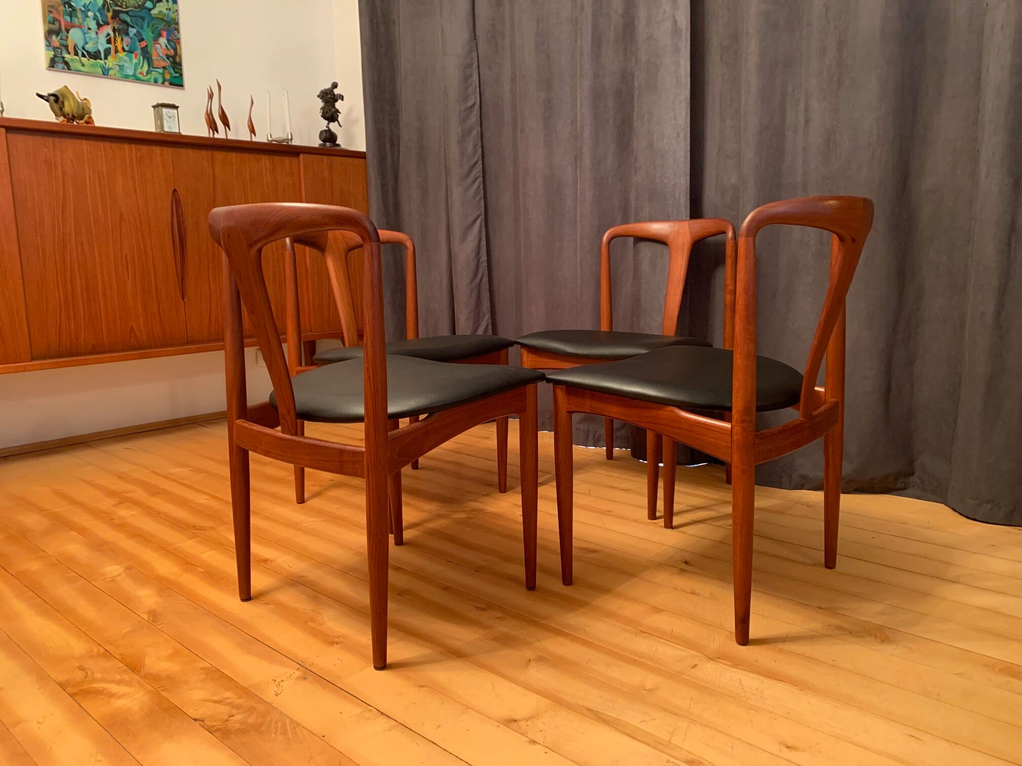 A set of four Juliane chairs by Johannes Andersen, Uldum Møbelfabrik, Denmark, 1960s.