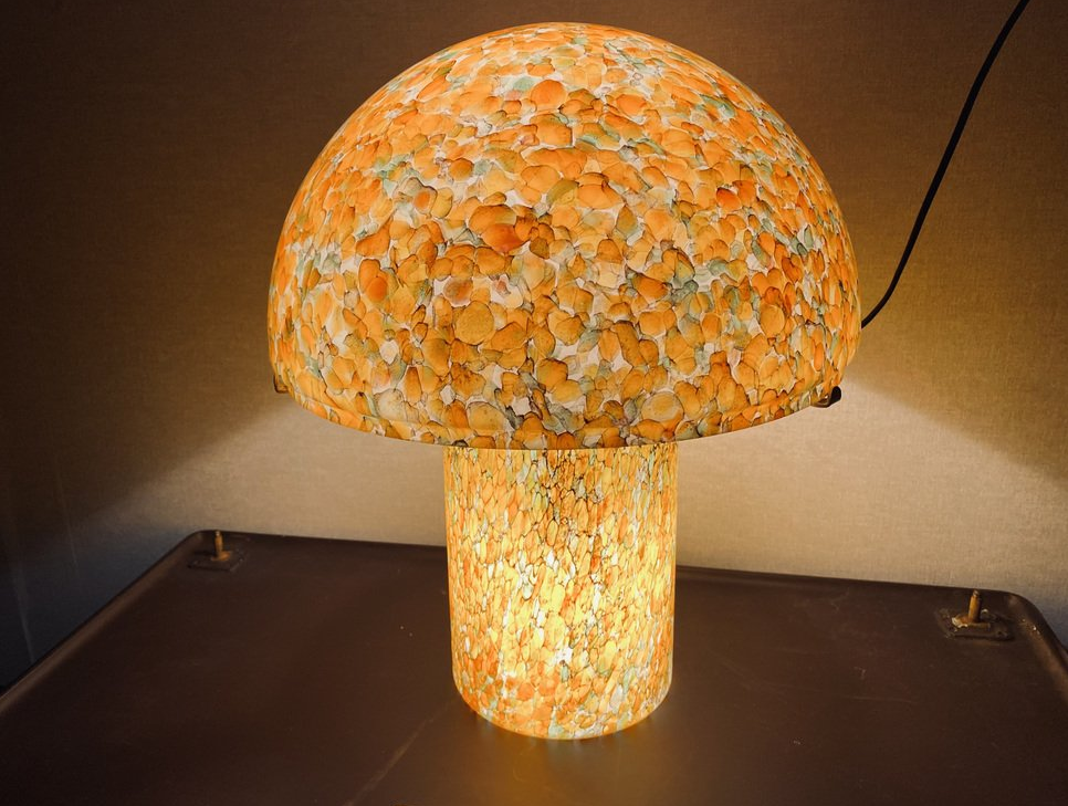 Orange mushroom lamp from Peill and Putzler, 1970s