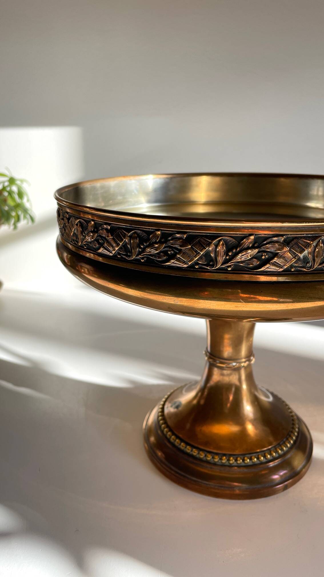 Silver Bronze Metal Fruit Bowl