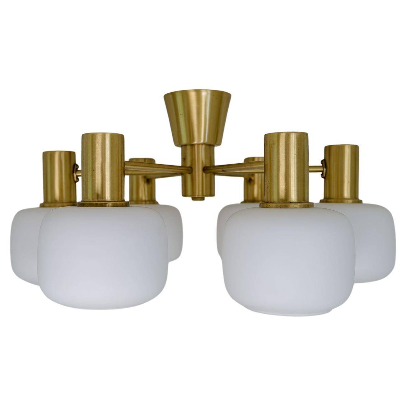 Mid-century brass ceiling light ASEA Sweden, 1950s