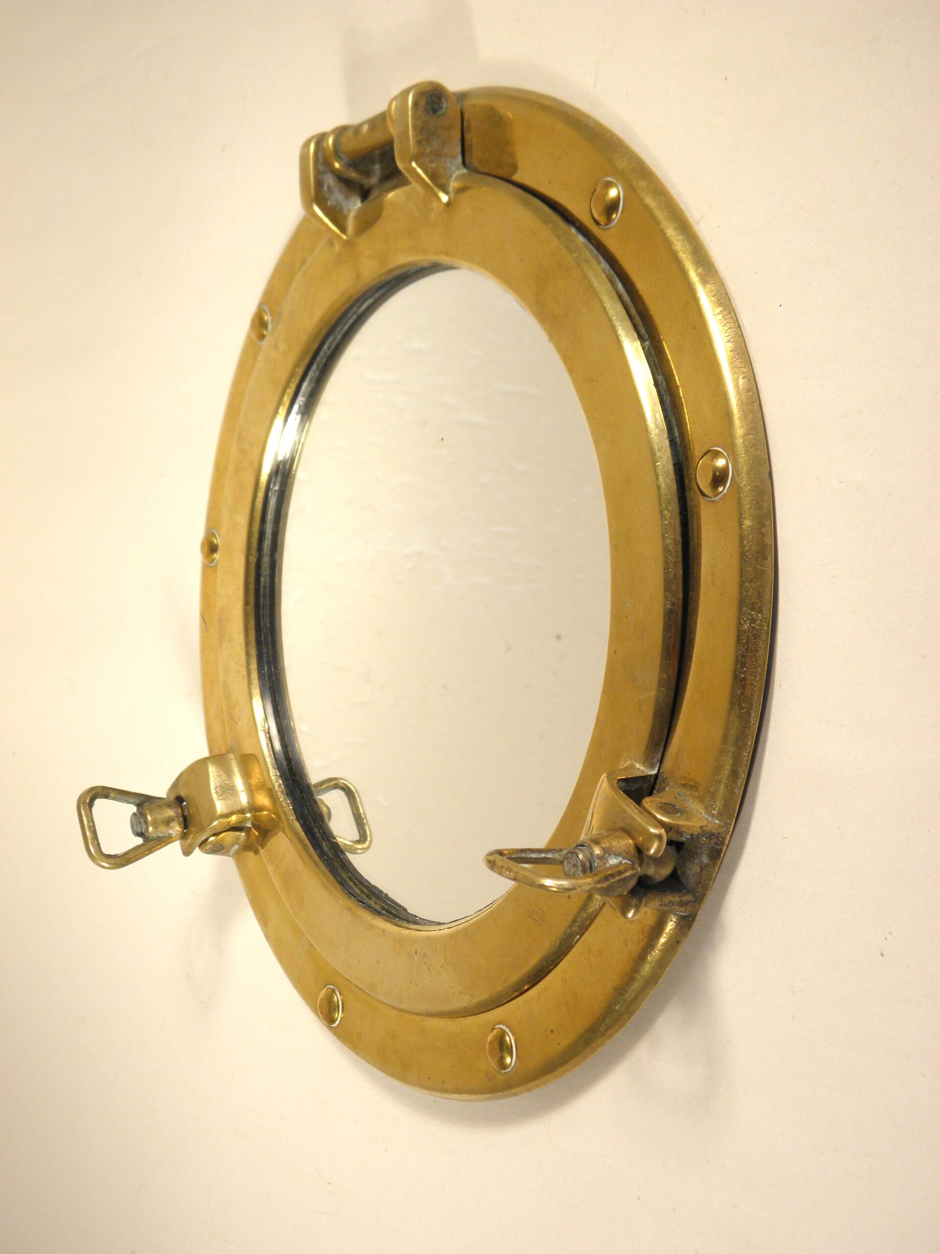 Mirror porthole in brass 25 cm