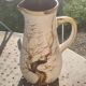 Vase, enameled ceramic jug, chiseled tree motif, west germany vintage 1970, numbered 3047