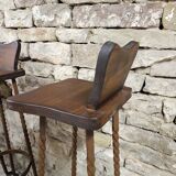 Set of 8 brutalist wrought iron bar stools 1970"