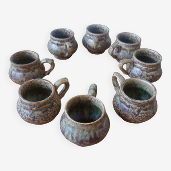 Set of 6 cups - vintage ceramics - year 60 / 70