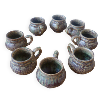 Set of 6 cups - vintage ceramics - year 60 / 70