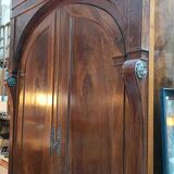 Wardrobe in walnut and marquetry and boxwood fillets from the Consulate period circa 1810