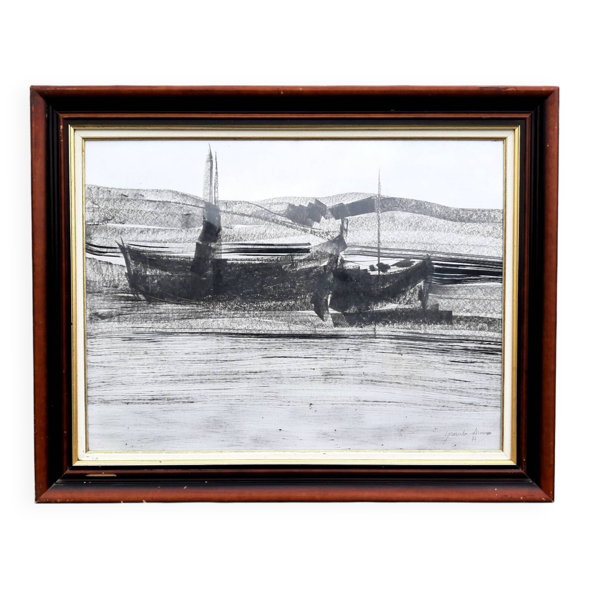 Charcoal on paper by Granados Llimona, 1977.