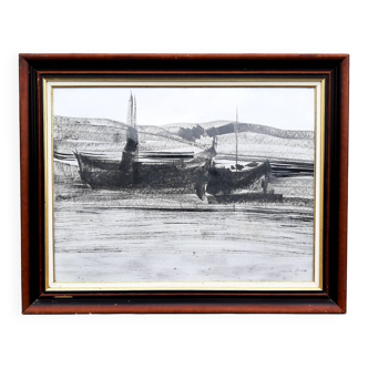 Charcoal on paper by Granados Llimona, 1977.