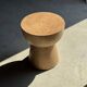 Side table or stool with a semi-spherical top in beige mango wood H50 D45