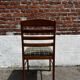 Lot of 3 vintage checkered wood and fabric chairs.
