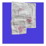 6 serviettes de table rétro motif fleuri vintage