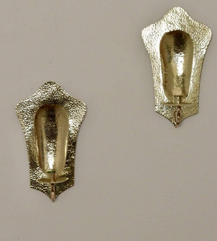 Paire d'appliques suédoises en laiton, milieu XXème