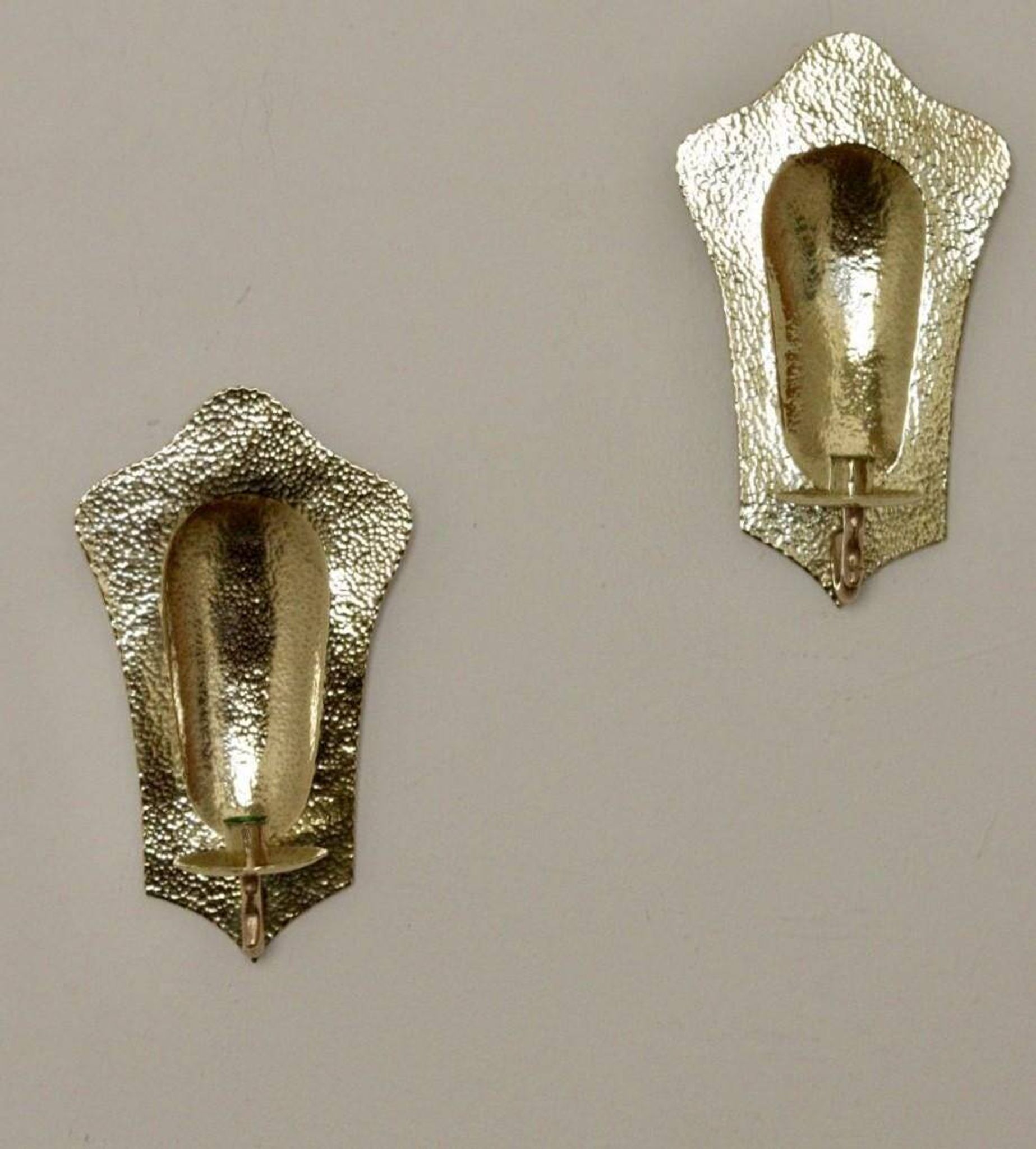 Pair of Swedish brass wall lights, mid-20th century.