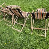 Set of 4 vintage deck chairs