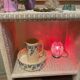 Meuble vintage en osier blanc