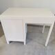 Bureau ancien Art Déco blanc bois massif boutons boules métal vintage