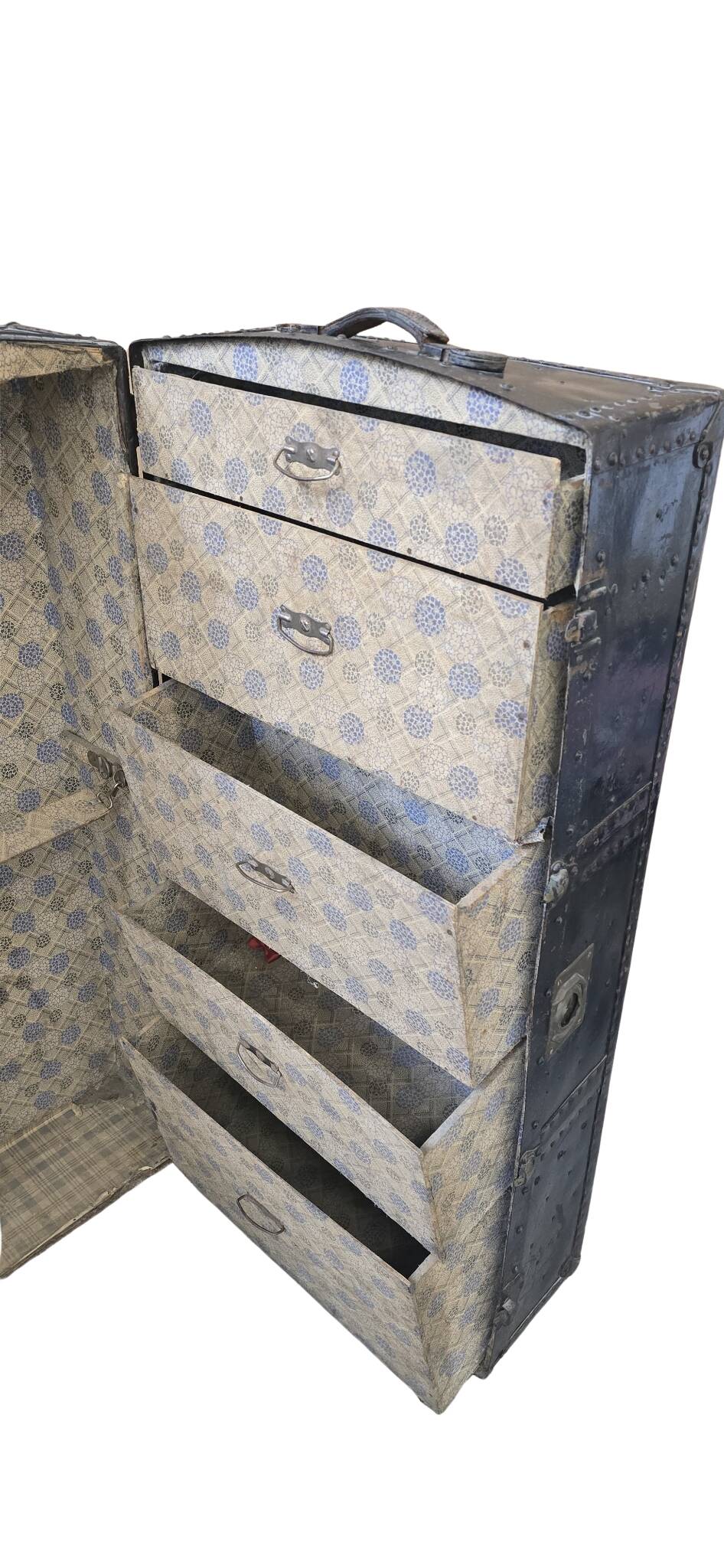 Raro Baule Armadio "Steamer Trunk" d'Epoca