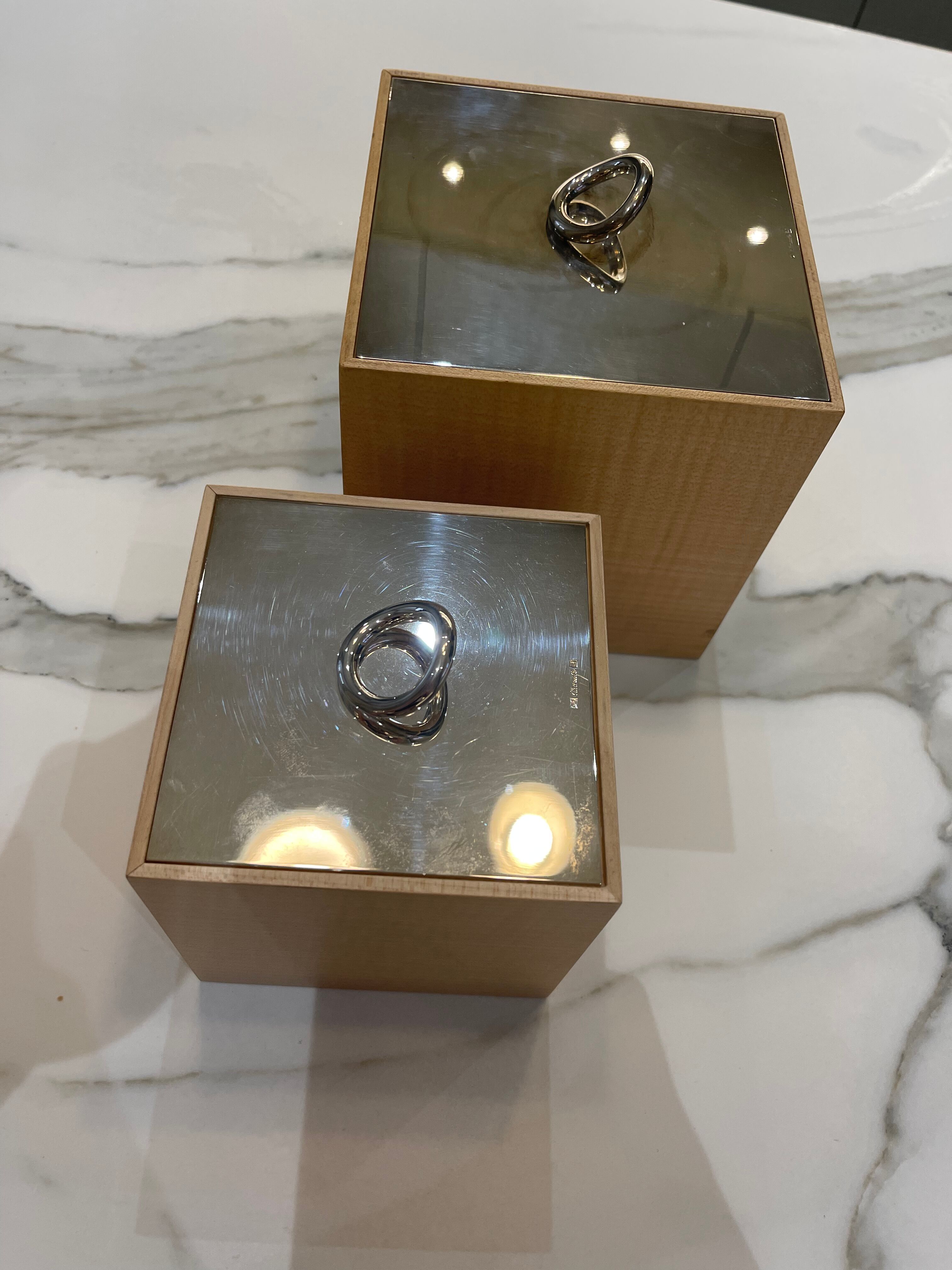 Cristophle wooden box and silverware