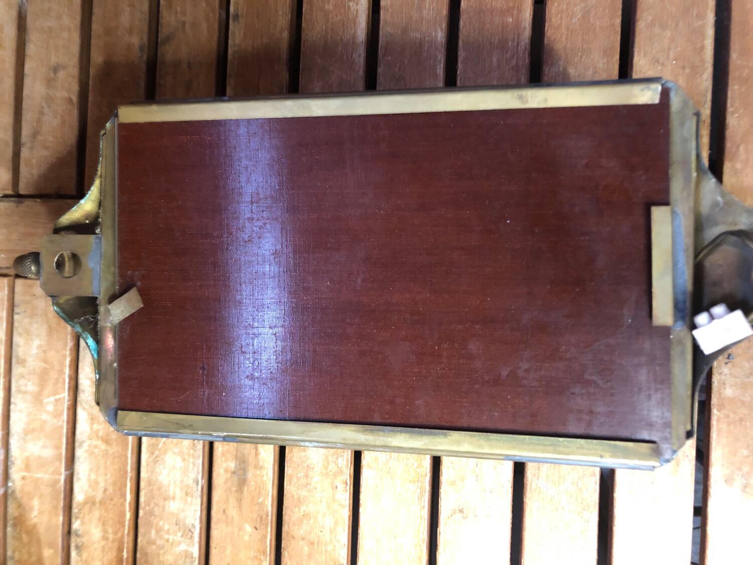 Old Brass Lantern Wall Lamp with Mirrored Background + Vintage Glass Plates