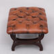 English country house style padded leather ottoman