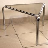 Coffee table chrome and glass 1970