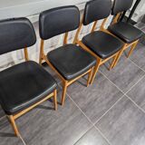 Series of 4 Scandinavian chairs, 1970s