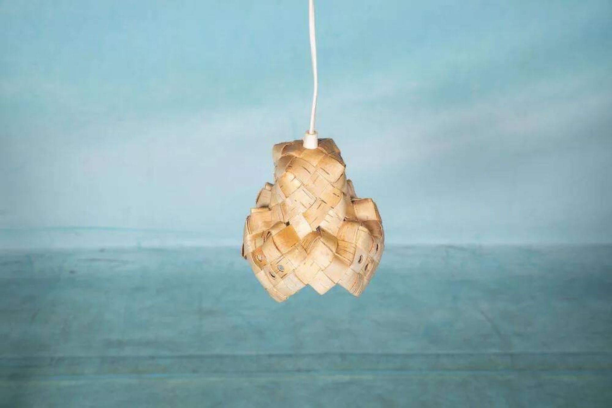Vintage Scandinavian pendant from the 1960s, Japandi pendant.