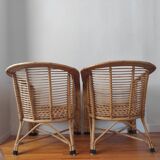 Pair of rattan armchairs