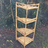 Rattan corner shelf