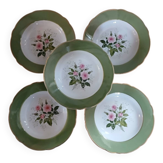 5 antique deep plates Lunéville K&G