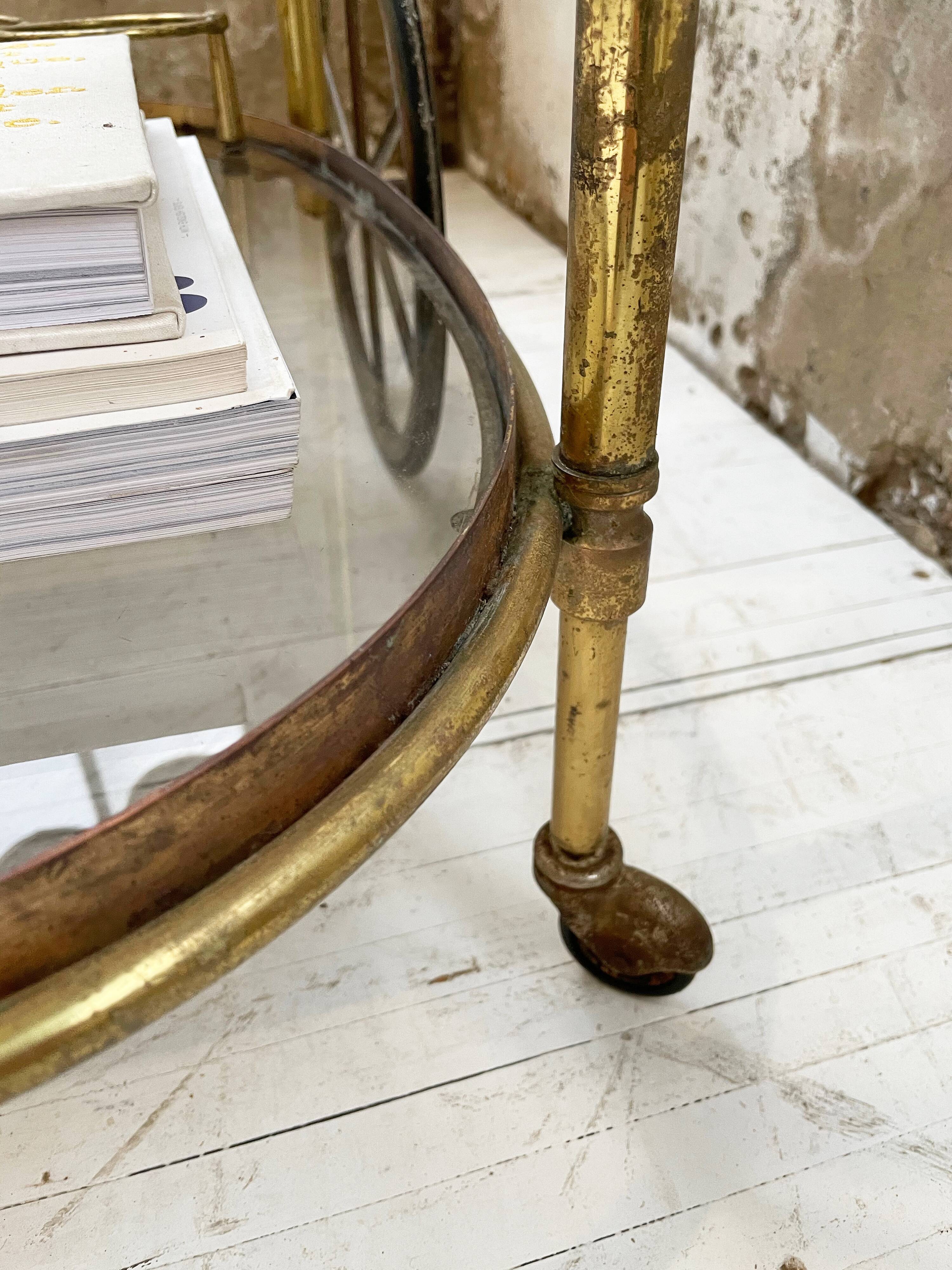 Cart serves brass bar