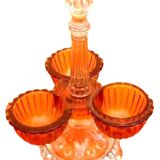 1930s Molded and colored glass condiment spinner
