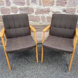 Paire de fauteuils chaises scandinave lounge années 60 fröscher kg