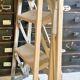 Old small painter's stepladder, wooden trade furniture, step stool