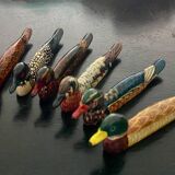 6 duck-shaped knife holders in lacquered wood