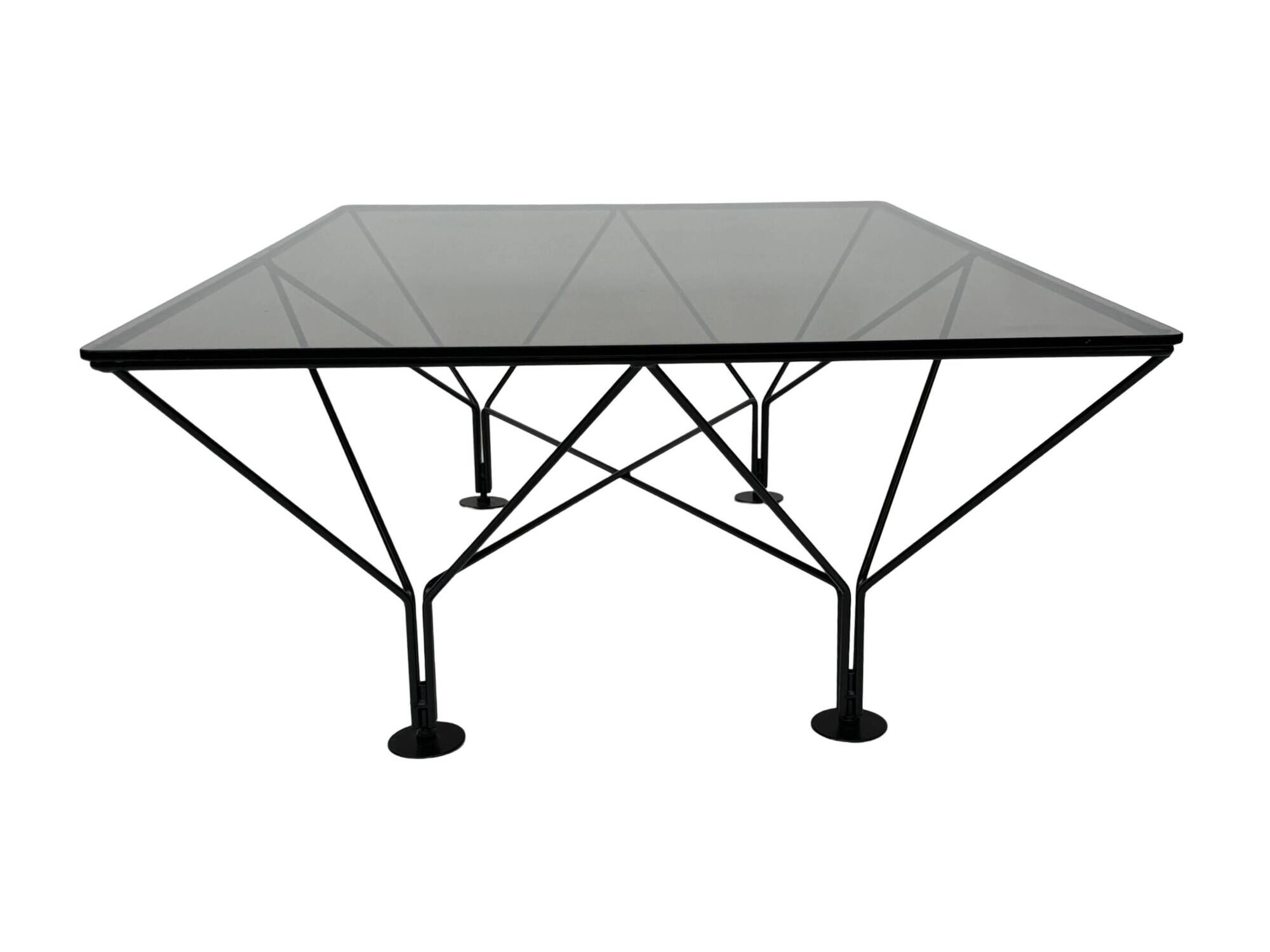 Vintage Coffee Table With Smoked Glass 80's Design