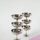 Set of 6 stainless steel bowls with fine feet, Design, 1970