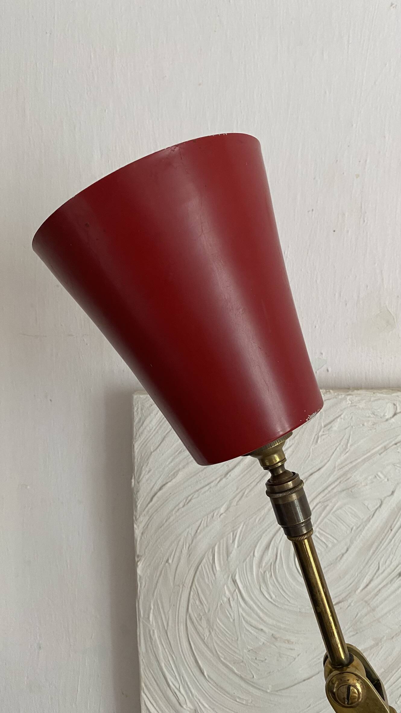 Lampe d'atelier 3 bras, en laiton ,design indus années 50-60