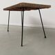 Table basse osier tressé et métal 1960