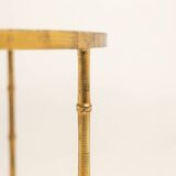 Golden metal side table with a grey marble top, 20th century.