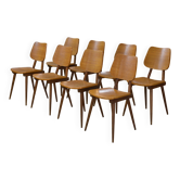 Set of 8 oak chairs from the 1960s.