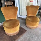 Pair of toad armchairs