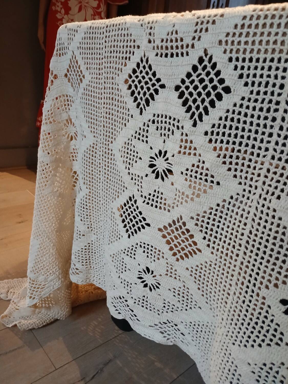 2 antique crocheted bedspreads