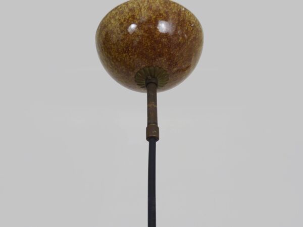 Lustre 3 feux boules en grès vernissé. Années 50 60 Italie